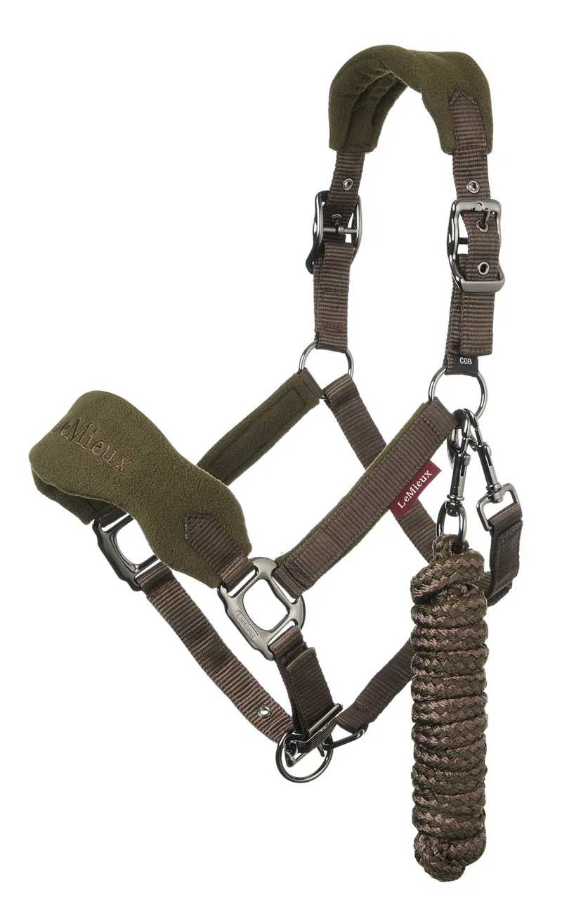 LeMieux Vogue Fleece Headcollar in Oak and Brown